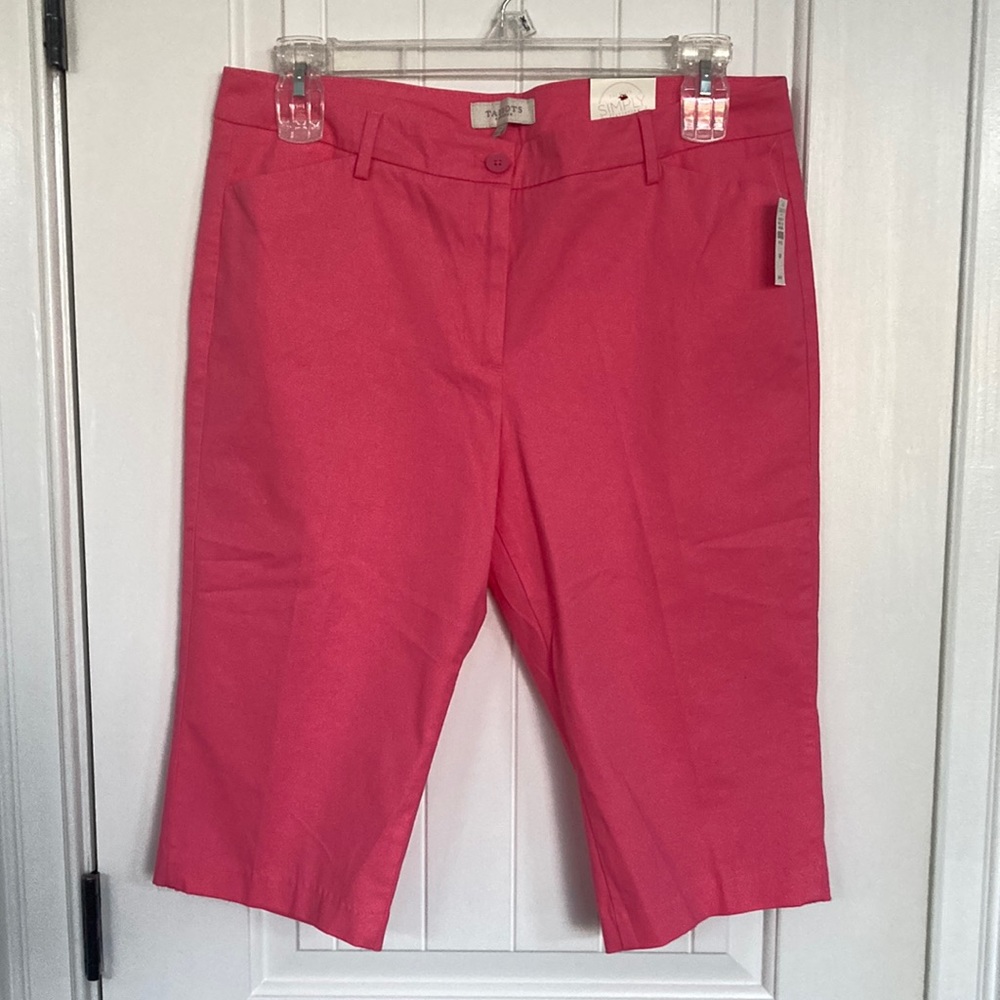 Talbots Skimmer Crop Pants Sz 14 Petite 14P Pink Stretch Capri BRAND NEW W TAGS!